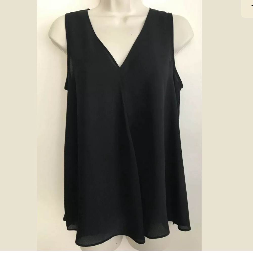 Vince camuto black sleeveless blouse small